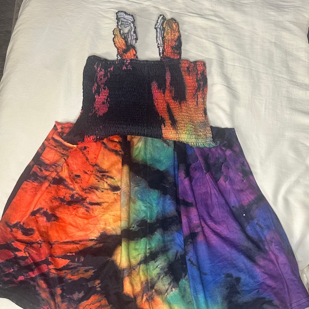 Vibrant Multicolor Tie-Dye Dress